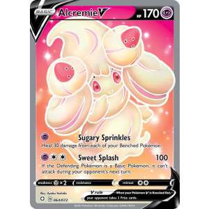 Rare Ultra Alcremie V 64/72 Pokemon TCG Sword & Shield Shining Fates