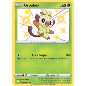 Rare Shiny Grookey SV004/122 Pokemon TCG Sword & Shield Shining Fates Shiny Vault