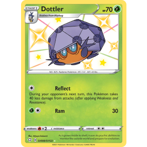 Rare Shiny Dottler SV008/122 Pokemon TCG Sword & Shield Shining Fates Shiny Vault