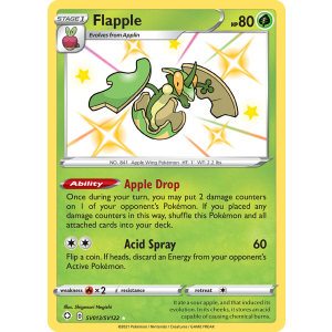 Rare Shiny Flapple SV013/122 Pokemon TCG Sword & Shield Shining Fates Shiny Vault