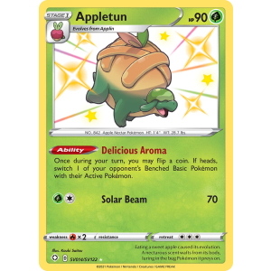 Rare Shiny Appletun SV014/122 Pokemon TCG Sword & Shield Shining Fates Shiny Vault