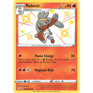 Rare Shiny Raboot SV016/122 Pokemon TCG Sword & Shield Shining Fates Shiny Vault