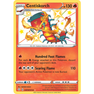 Rare Shiny Centiskorch SV019/122 Pokemon TCG Sword & Shield Shining Fates Shiny Vault