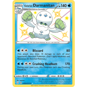 Rare Shiny Galarian Darmanitan SV024/122 Pokemon TCG Sword & Shield Shining Fates Shiny Vault