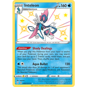 Rare Shiny Inteleon SV027/122 Pokemon TCG Sword & Shield Shining Fates Shiny Vault