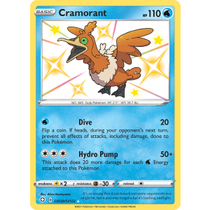 Rare Shiny Cramorant SV030/122 Pokemon TCG Sword & Shield Shining Fates Shiny Vault