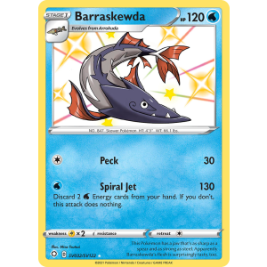 Rare Shiny Barraskewda SV032/122 Pokemon TCG Sword & Shield Shining Fates Shiny Vault