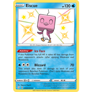 Rare Shiny Eiscue SV035/122 Pokemon TCG Sword & Shield Shining Fates Shiny Vault