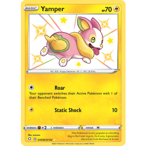 Rare Shiny Yamper SV039/122 Pokemon TCG Sword & Shield Shining Fates Shiny Vault