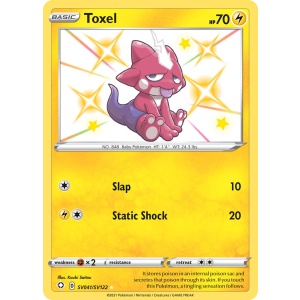 Rare Shiny Toxel SV041/122 Pokemon TCG Sword & Shield Shining Fates Shiny Vault