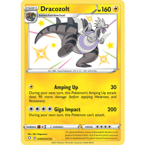 Rare Shiny Dracozolt SV045/122 Pokemon TCG Sword & Shield Shining Fates Shiny Vault