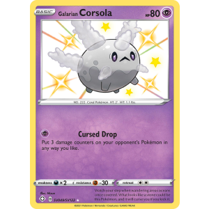 Rare Shiny Galarian Corsola SV049/122 Pokemon TCG Sword & Shield Shining Fates Shiny Vault