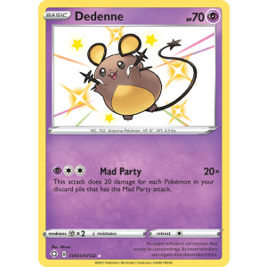 Rare Shiny Dedenne SV051/122 Pokemon TCG Sword & Shield Shining Fates Shiny Vault