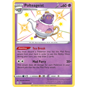 Rare Shiny Polteageist SV053/122 Pokemon TCG Sword & Shield Shining Fates Shiny Vault