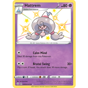 Rare Shiny Hattrem SV055/122 Pokemon TCG Sword & Shield Shining Fates Shiny Vault