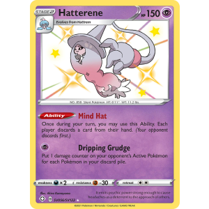 Rare Shiny Hatterene SV056/122 Pokemon TCG Sword & Shield Shining Fates Shiny Vault