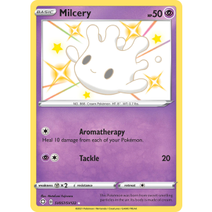 Rare Shiny Milcery SV057/122 Pokemon TCG Sword & Shield Shining Fates Shiny Vault