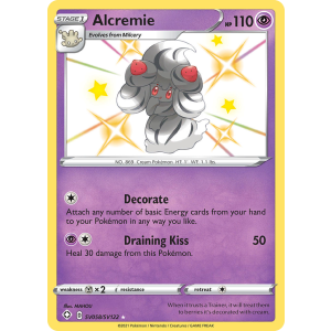 Rare Shiny Alcremie SV058/122 Pokemon TCG Sword & Shield Shining Fates Shiny Vault