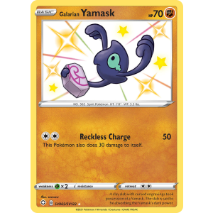 Rare Shiny Galarian Yamask SV065/122 Pokemon TCG Sword & Shield Shining Fates Shiny Vault