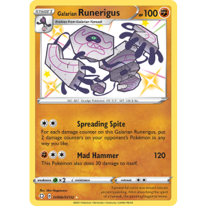 Rare Shiny Galarian Runerigus SV066/122 Pokemon TCG Sword & Shield Shining Fates Shiny Vault