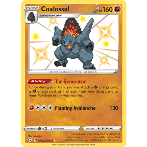 Rare Shiny Coalossal SV069/122 Pokemon TCG Sword & Shield Shining Fates Shiny Vault