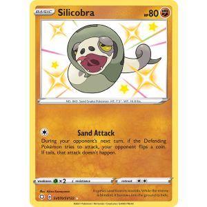 Rare Shiny Silicobra SV070/122 Pokemon TCG Sword & Shield Shining Fates Shiny Vault