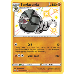 Rare Shiny Sandaconda SV071/122 Pokemon TCG Sword & Shield Shining Fates Shiny Vault