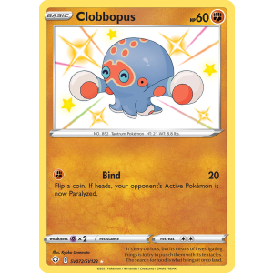 Rare Shiny Clobbopus SV072/122 Pokemon TCG Sword & Shield Shining Fates Shiny Vault