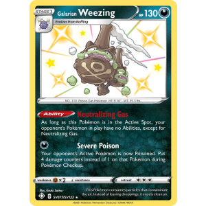 Rare Shiny Galarian Weezing SV077/122 Pokemon TCG Sword & Shield Shining Fates Shiny Vault