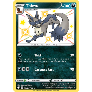 Rare Shiny Thievul SV082/122 Pokemon TCG Sword & Shield Shining Fates Shiny Vault