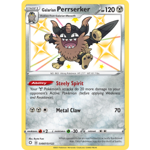 Rare Shiny Galarian Perrserker SV087/122 Pokemon TCG Sword & Shield Shining Fates Shiny Vault