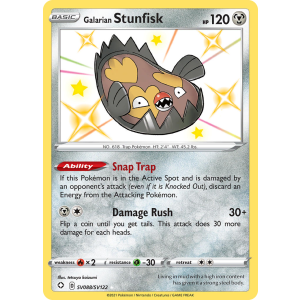 Rare Shiny Galarian Stunfisk SV088/122 Pokemon TCG Sword & Shield Shining Fates Shiny Vault