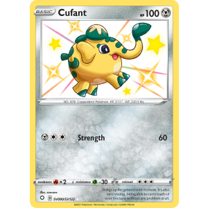 Rare Shiny Cufant SV090/122 Pokemon TCG Sword & Shield Shining Fates Shiny Vault