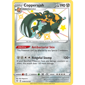 Rare Shiny Copperajah SV091/122 Pokemon TCG Sword & Shield Shining Fates Shiny Vault