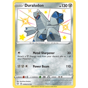 Rare Shiny Duraludon SV092/122 Pokemon TCG Sword & Shield Shining Fates Shiny Vault