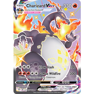 Rare Holo VMAX Charizard VMAX SV107/122 Pokemon TCG Sword & Shield Shining Fates Shiny Vault