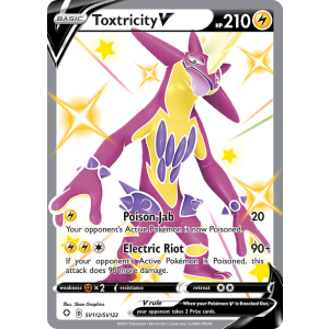 Rare Holo V Toxtricity V SV112/122 Pokemon TCG Sword & Shield Shining Fates Shiny Vault