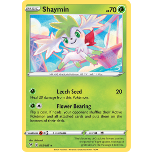 Rare Holo Shaymin 15/185 Pokemon TCG Sword & Shield Vivid Voltage
