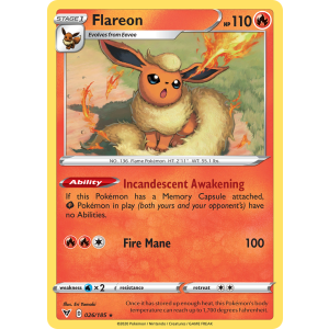 Flareon 26/185 Pokemon TCG Sword & Shield Vivid Voltage