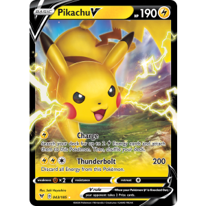 Rare Holo V Pikachu V 43/185 Pokemon TCG Sword & Shield Vivid Voltage