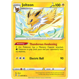 Jolteon 47/185 Pokemon TCG Sword & Shield Vivid Voltage