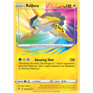 Amazing Rare Raikou 50/185 Pokemon TCG Sword & Shield Vivid Voltage