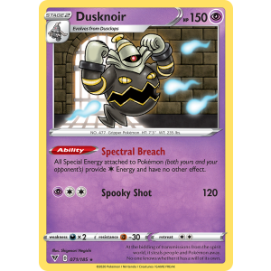 Rare Holo Dusknoir 71/185 Pokemon TCG Sword & Shield Vivid Voltage