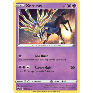 Rare Holo Xerneas 78/185 Pokemon TCG Sword & Shield Vivid Voltage