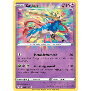 Amazing Rare Zacian 82/185 Pokemon TCG Sword & Shield Vivid Voltage