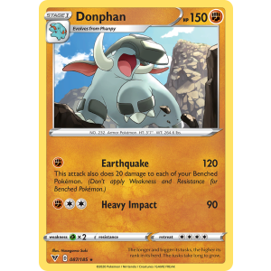 Donphan 87/185 Pokemon TCG Sword & Shield Vivid Voltage