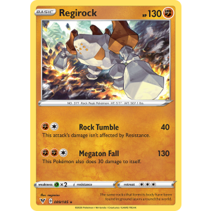 Rare Holo Regirock 89/185 Pokemon TCG Sword & Shield Vivid Voltage