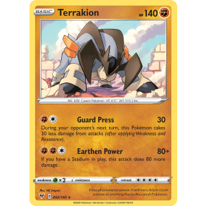 Terrakion 92/185 Pokemon TCG Sword & Shield Vivid Voltage