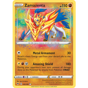 Amazing Rare Zamazenta 102/185 Pokemon TCG Sword & Shield Vivid Voltage