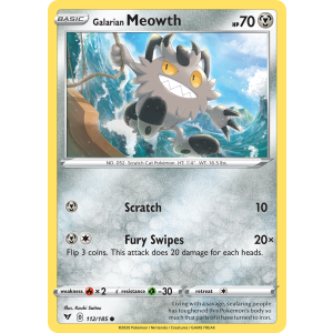 Galarian Meowth 112/185 Pokemon TCG Sword & Shield Vivid Voltage